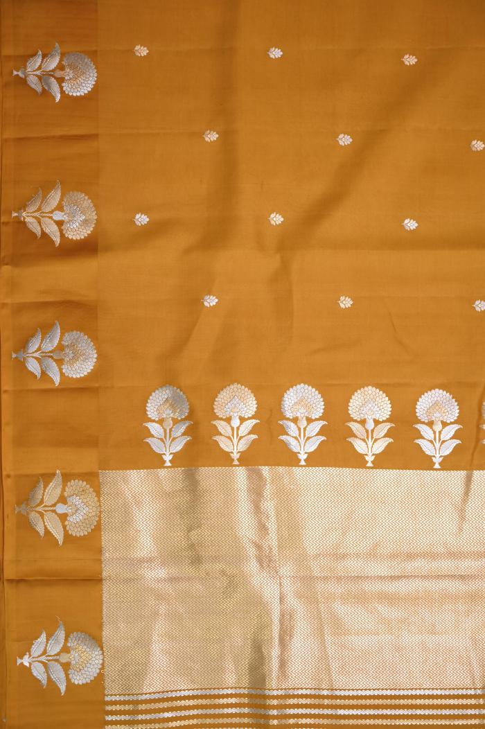 Pure Mango Banarasi Handloom Saree – Golden Mustard