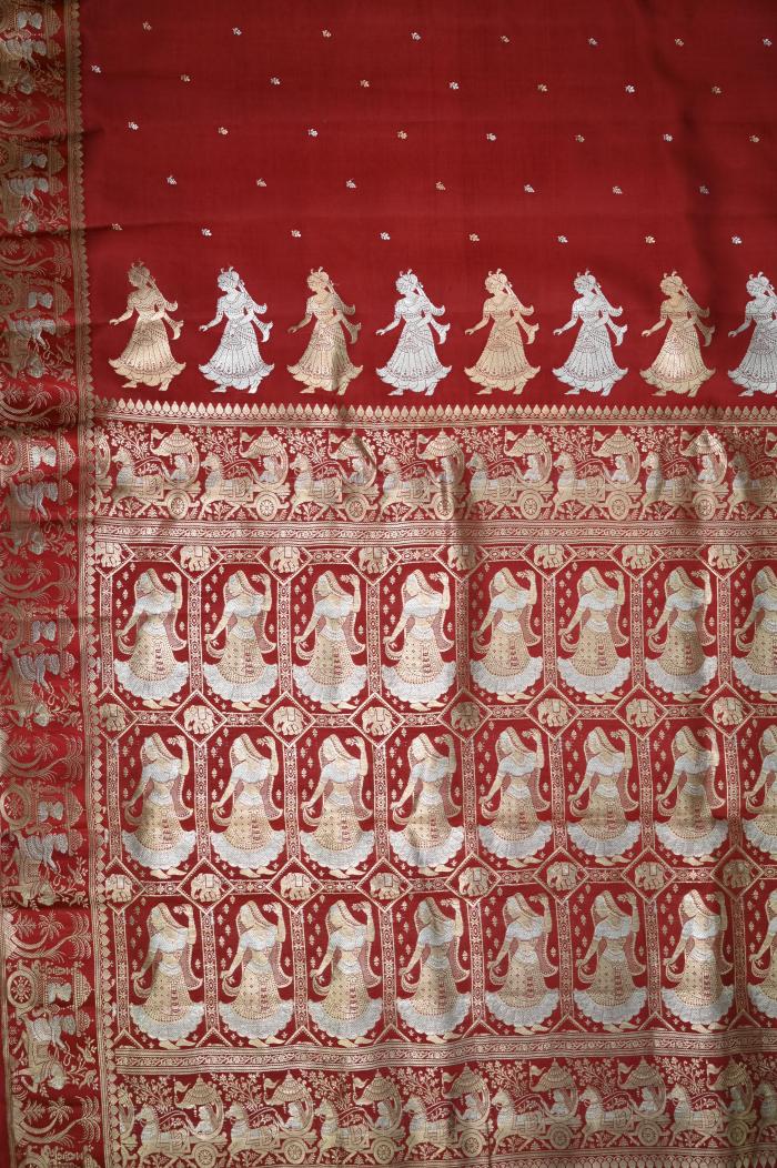 Pure Mango Banarasi Handloom Saree – Red
