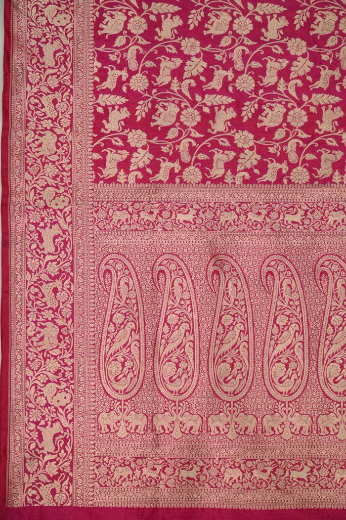 Rani Katan Opada Banarasi Saree