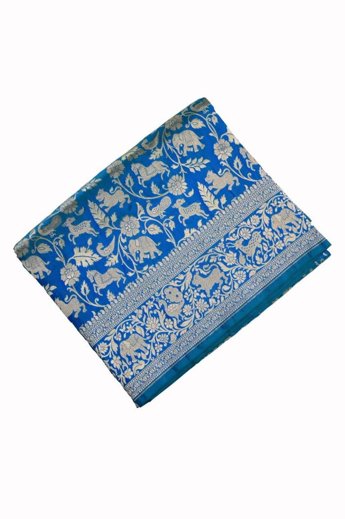 Sapphire Katan Jangla Banarasi Saree
