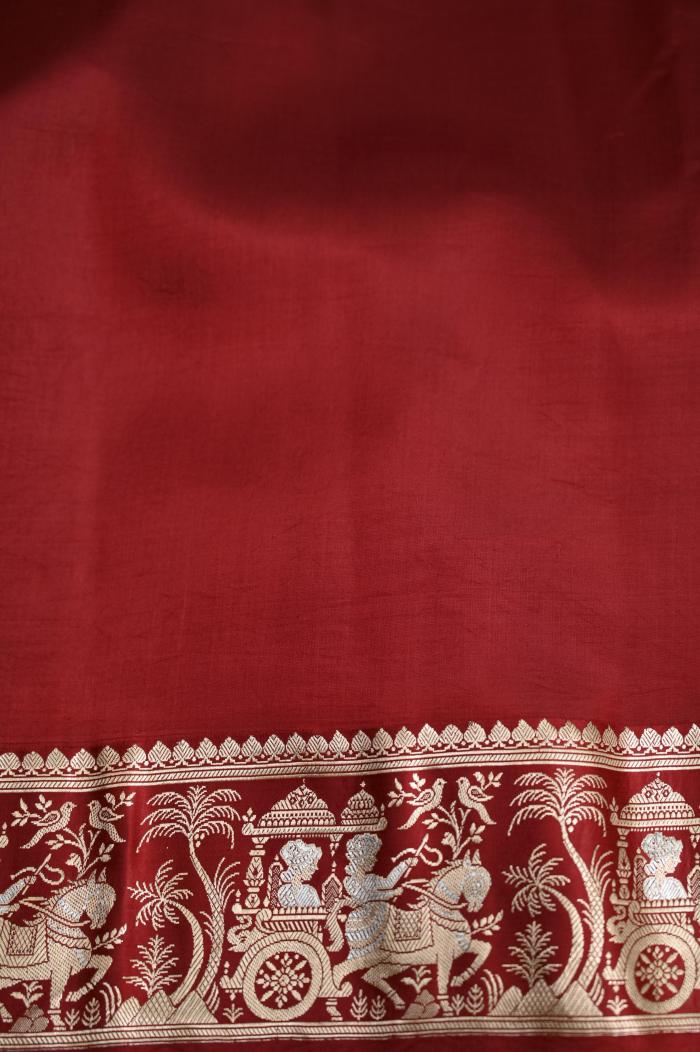 Pure Mango Banarasi Handloom Saree – Red