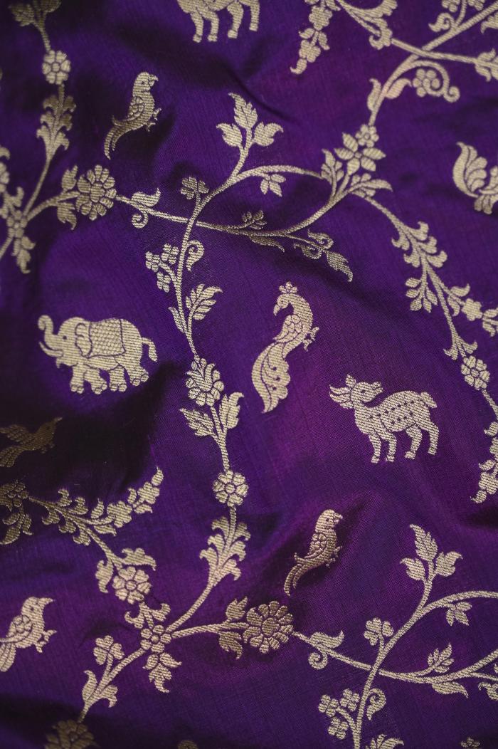 Purple Katan Opada Banarasi Saree