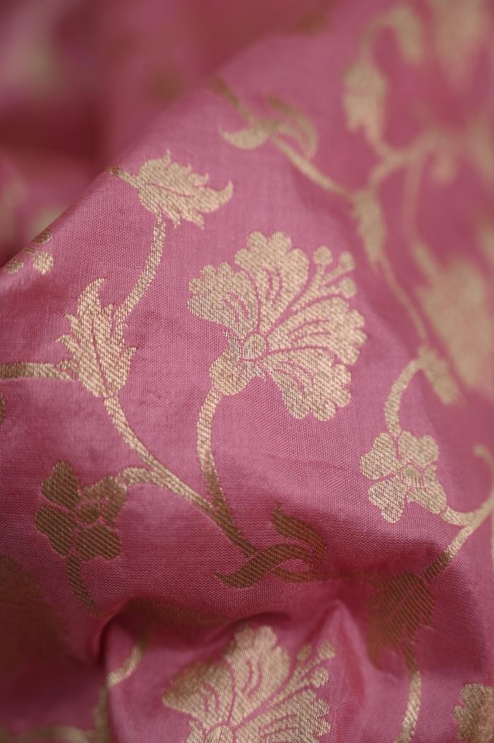 Gajari Pink Katan Opada Banarasi Saree