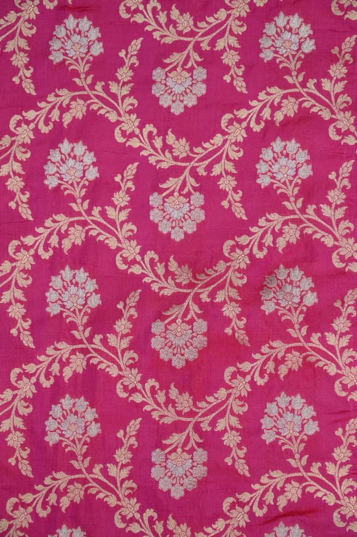 Rani Katan Alfi Opada Banarasi Saree