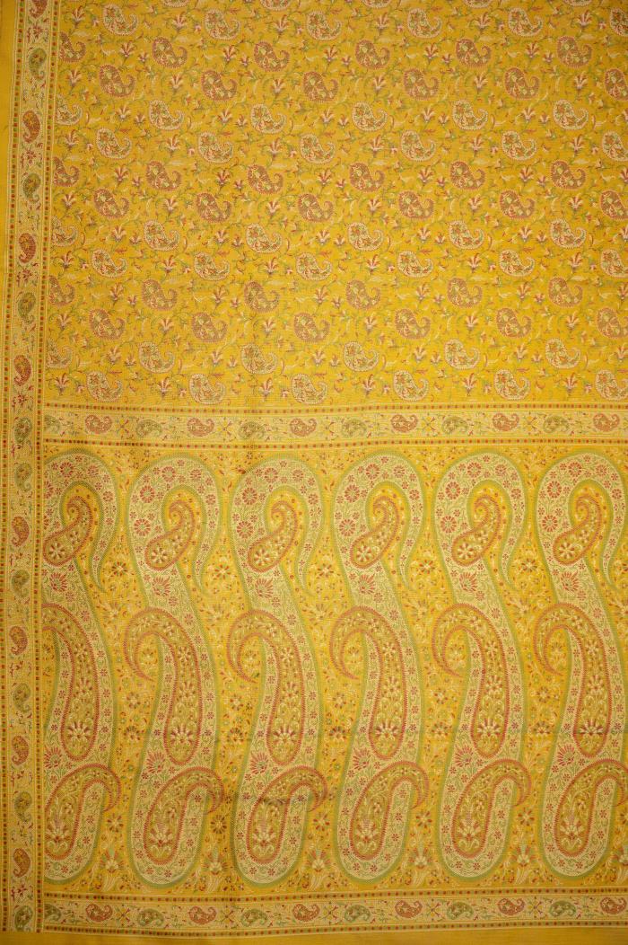 Pure Katan Tanchui Gold Yellow Banarasi Saree