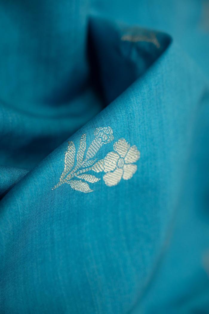 Banarasi Chynia Silk Light Aqua Suit