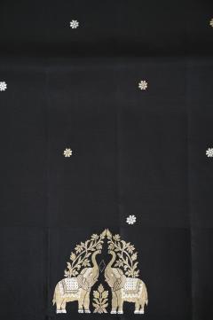 Black Mango Silk Handloom Banarasi saree
