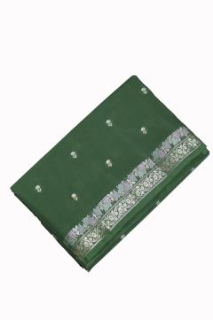 Bottle Green Katan Silk Banarasi Saree