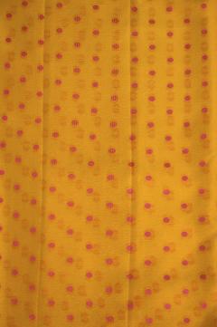 Yellow Crepe Traditional Border Booti Banarasi Saree