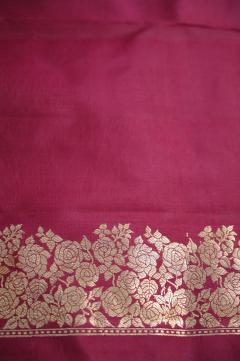 Pure Mango Banarasi Handloom Saree – Rani Pink