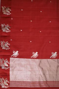 Pure Mango Handloom  Banarasi Saree – Red