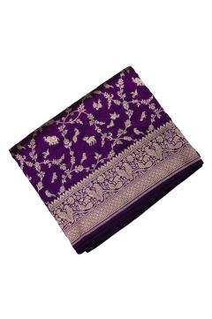 Purple Katan Opada Banarasi Saree