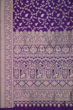 Purple Katan Opada Banarasi Saree