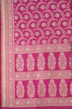 Rani Katan Alfi Opada Banarasi Saree