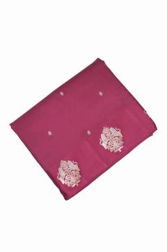Rani pink raw mango silk banarasi saree