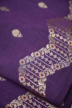 Raw Mango Silk Zari Saree in Russian Violet & 7 Colors