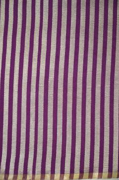 Wine Stripe Banarasi Saree