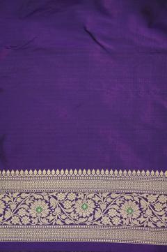 Purple Katan Alfi Opada Banarasi Saree
