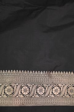 Black Katan Opada Banarasi Saree