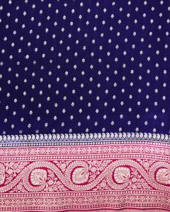 khaddi crape ivory zari weaving banarasi saree