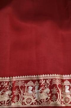 Pure Mango Banarasi Handloom Saree – Red