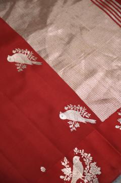 Pure Mango Handloom  Banarasi Saree – Red