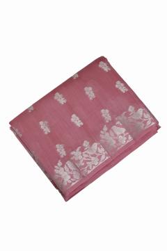 Strawberry Chynia Silk Banarasi Saree