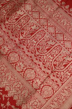 Red Katan Opada Banarasi Saree