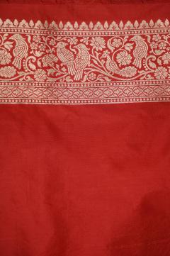 Red Katan Opada Banarasi Saree