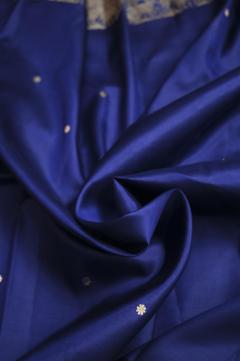 Pure Mango Banarasi Handloom Saree – Navy Blue