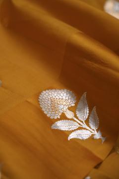 Pure Mango Banarasi Handloom Saree – Golden Mustard