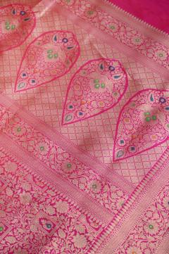 Rani Meena Jaal Katan Brocade Banarasi Saree