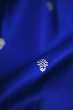 Pure Mushroo Silk Handloom Banarasi Saree – Royal Blue