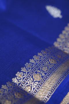 Royal Blue Katan Silk Banarasi Saree 