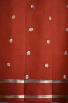 Pure Mango Handloom Banarsi Saree – Rust Orange