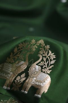 Pure Mango Handloom Banarasi Saree – Green