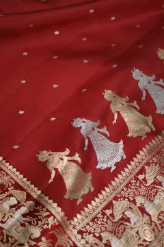 Pure Mango Banarasi Handloom Saree – Red