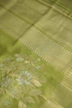 Pista Chynia Silk Bold Boota Banarasi Saree