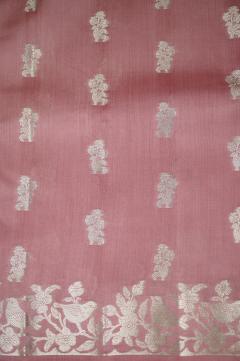 Strawberry Chynia Silk Banarasi Saree