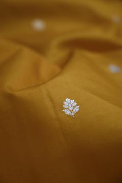 Pure Mango Banarasi Handloom Saree – Golden Mustard