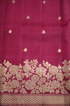 Pure Mango Banarasi Handloom Saree – Rani Pink