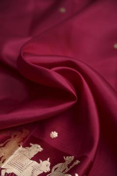 Pure Mango Handloom Banarsi Saree – Rani Pink