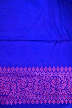 Royal Blue Crepe Traditional Border Booti Banarasi Saree