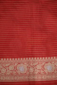 Red Katan Alfi Opada Banarasi Saree