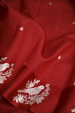 Pure Mango Handloom  Banarasi Saree – Red