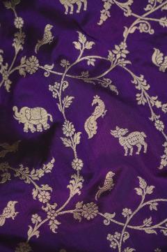 Purple Katan Opada Banarasi Saree