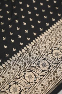 Black Katan Opada Banarasi Saree