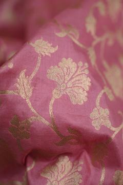 Gajari Pink Katan Opada Banarasi Saree