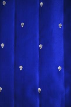 Pure Mushroo Silk Handloom Banarasi Saree – Royal Blue