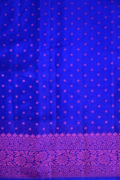 Royal Blue Crepe Traditional Border Booti Banarasi Saree